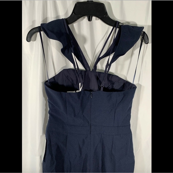 NWT Adelyn Rae Flutter Neck Jumpsuit in Navy Blue - Picture 6 of 8